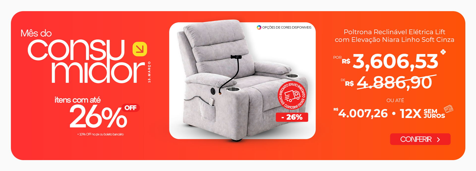 Folia de Ofertas: Painel TV Bancada Susp. Sintra