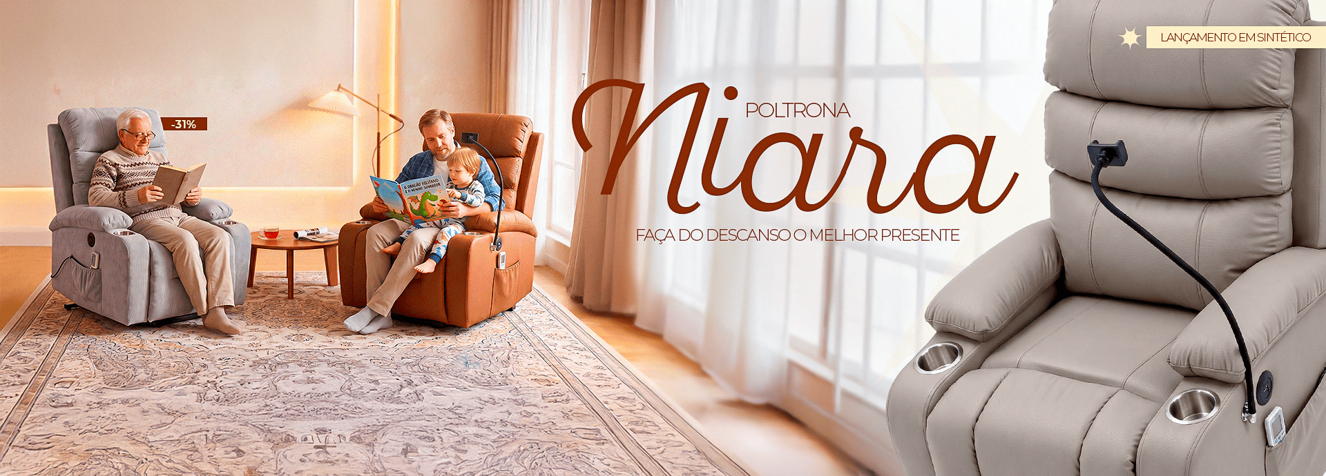 Poltrona Niara - Mês dos Pais