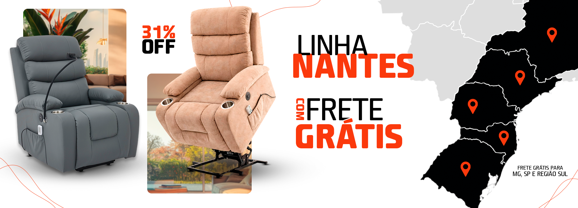 Poltrona Nantes - Frete Grátis