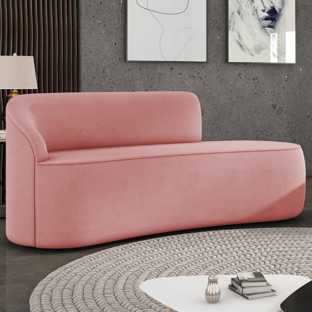 Sofá 3 Lugares Para Sala 180cm Orgânico Wendi Suede Rosê I01  - Mpozenato