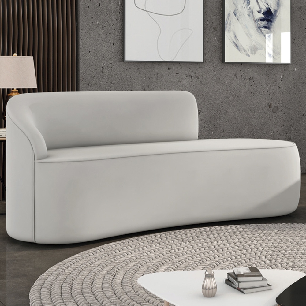 Sofá 2 Lugares Para Sala 140cm Orgânico Wendi Veludo Cinza I01  - Mpozenato