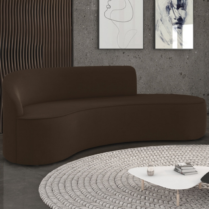 Sofá 4 Lugares Para Sala 220cm Orgânico Wendi Suede Marrom I01  - Mpozenato