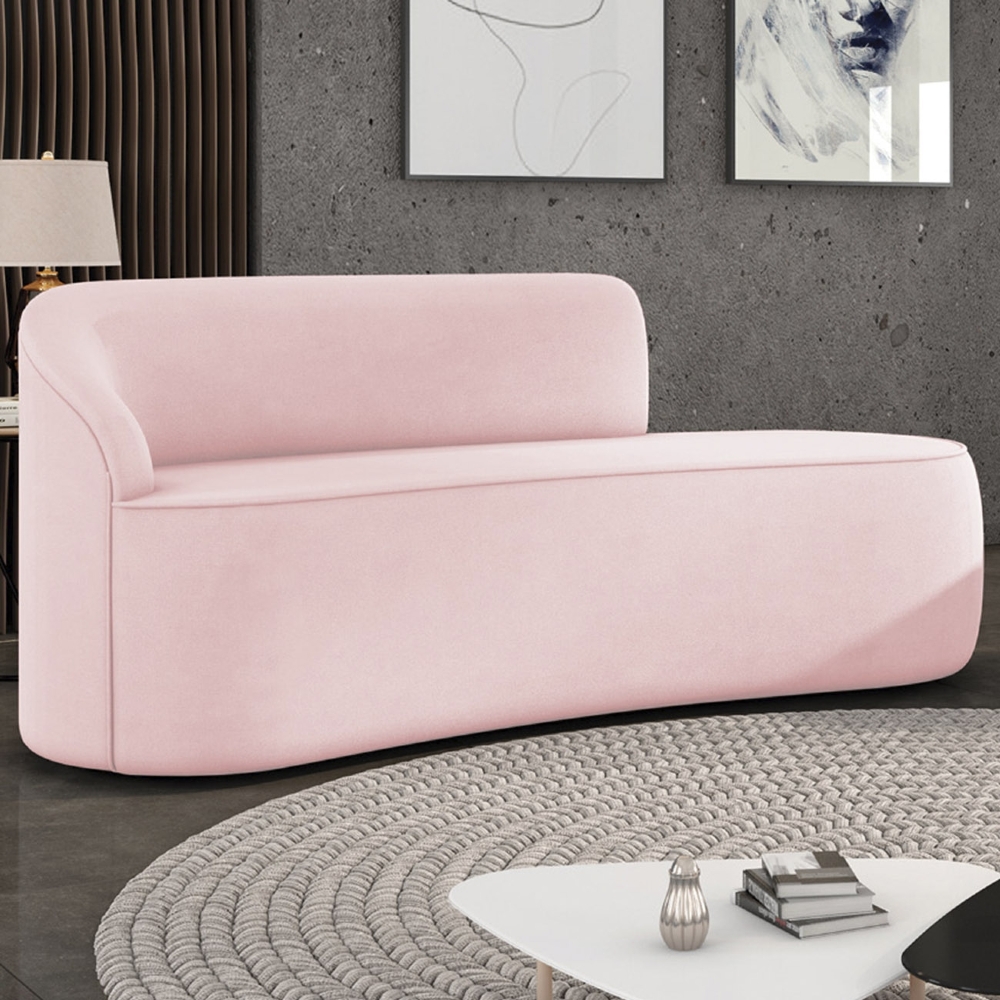 Sofá 2 Lugares Para Sala 140cm Orgânico Wendi Suede Rosa Bebê I01  - Mpozenato