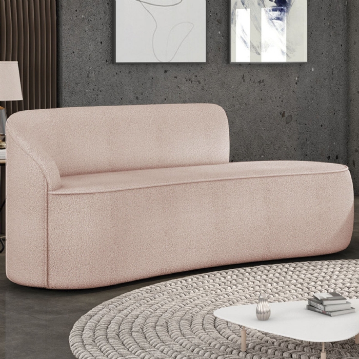 Sofá 2 Lugares Para Sala 140cm Orgânico Wendi Boucle Rose I01  - Mpozenato