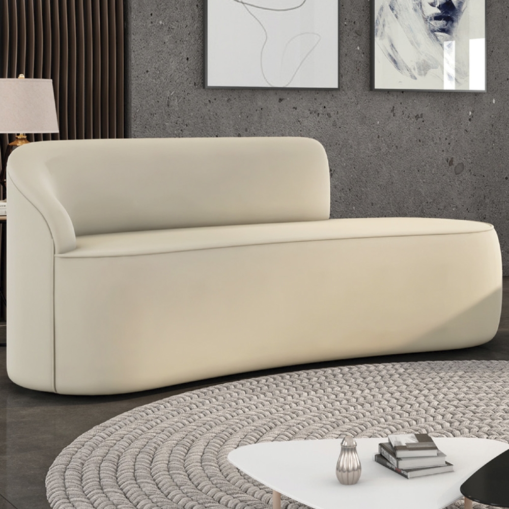 Sofá 2 Lugares Para Sala 140cm Orgânico Wendi Veludo Bege I01  - Mpozenato