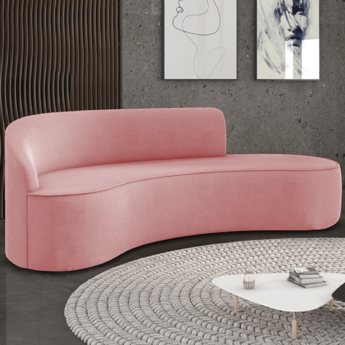 Sofá 4 Lugares Para Sala 220cm Orgânico Wendi Suede Rosê I01  - Mpozenato