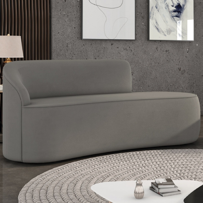 Sofá 3 Lugares Para Sala 180cm Orgânico Wendi Suede Grafite I01  - Mpozenato