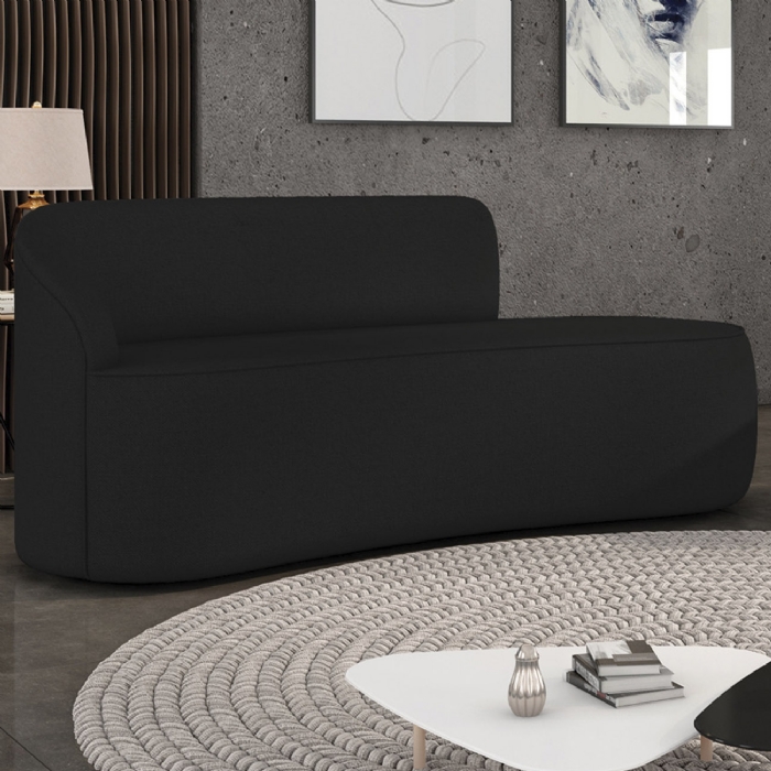 Sofá 2 Lugares Para Sala 140cm Orgânico Wendi Linho Preto I01  - Mpozenato