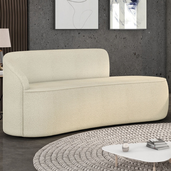 Sofá 2 Lugares Para Sala 140cm Orgânico Wendi Boucle Bege I01  - Mpozenato
