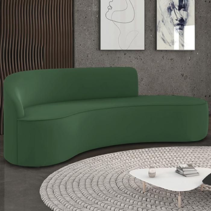 Sofá 4 Lugares Para Sala 220cm Orgânico Wendi Veludo Verde I01  - Mpozenato