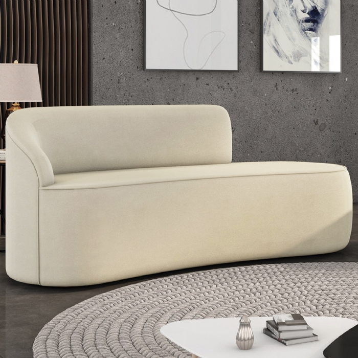 Sofá 4 Lugares Para Sala 220cm Orgânico Wendi Suede Bege I01  - Mpozenato