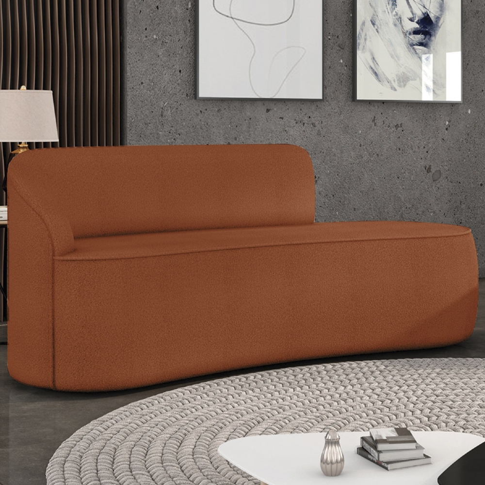 Sofá 3 Lugares Para Sala 180cm Orgânico Wendi Boucle Terracota I01  - Mpozenato