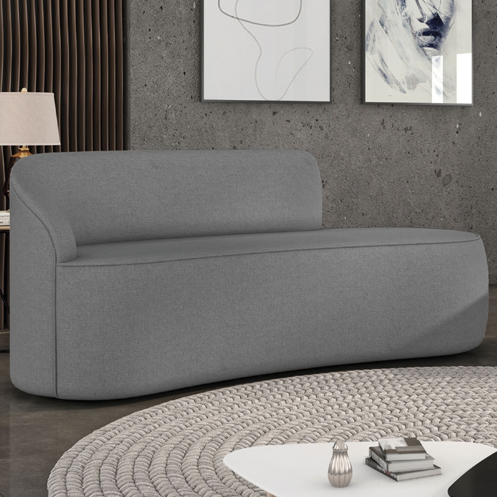 Sofá 3 Lugares Para Sala 180cm Orgânico Wendi Linho Grafite I01  - Mpozenato