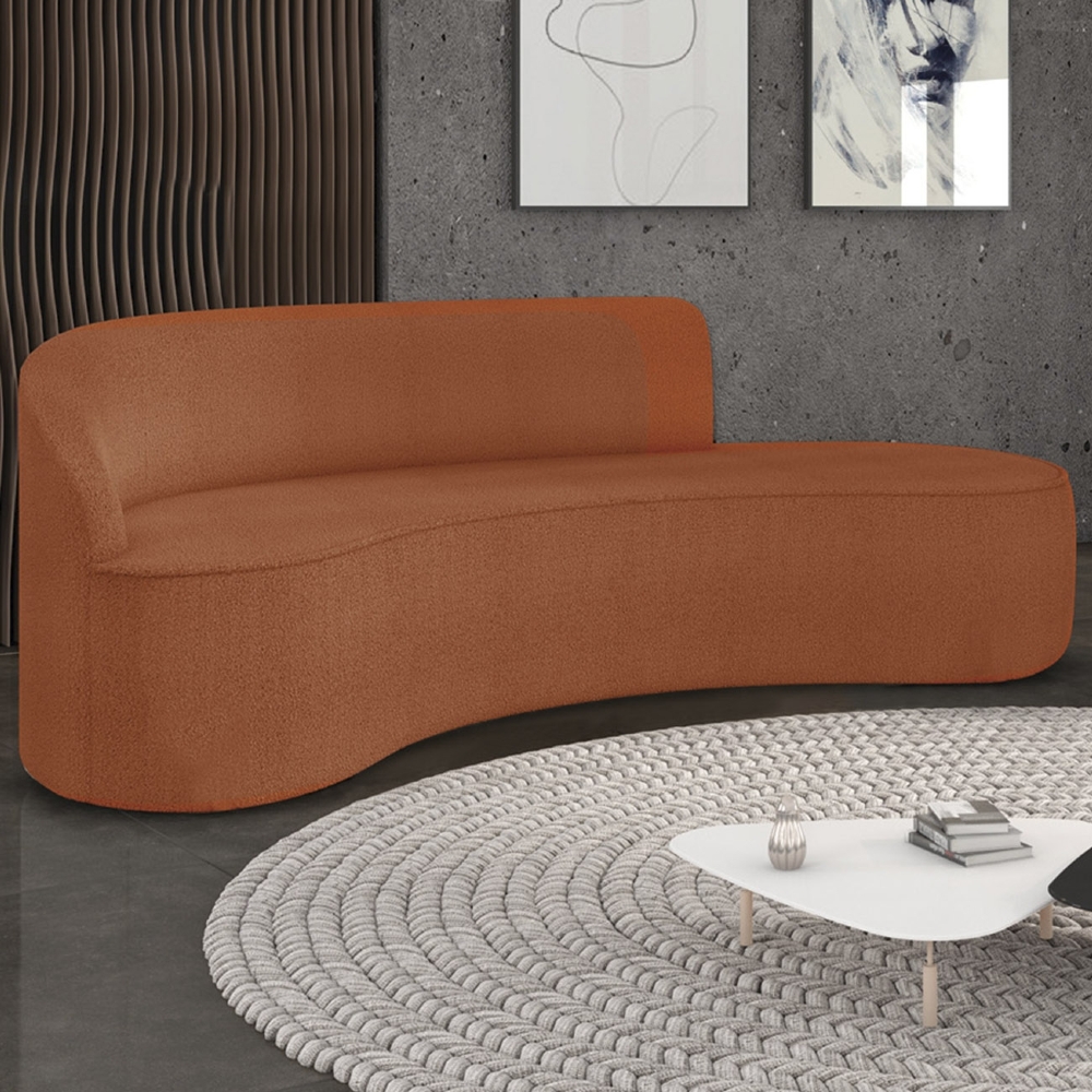 Sofá 4 Lugares Para Sala 220cm Orgânico Wendi Boucle Terracota I01  - Mpozenato