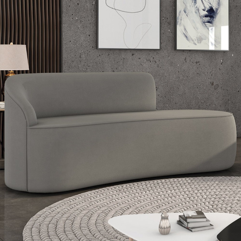 Sofá 2 Lugares Para Sala 140cm Orgânico Wendi Suede Grafite I01  - Mpozenato