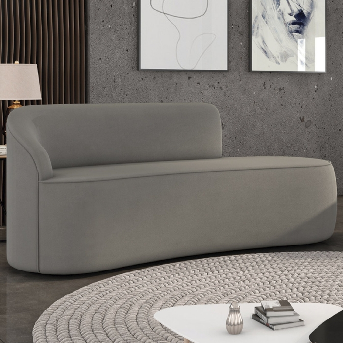 Sofá 2 Lugares Para Sala 140cm Orgânico Wendi Suede Grafite I01  - Mpozenato