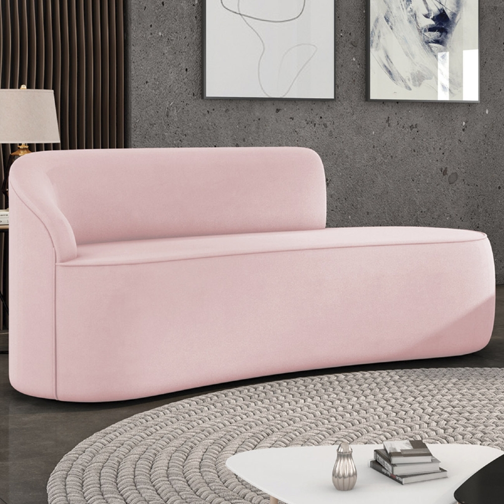 Sofá 3 Lugares Para Sala 180cm Orgânico Wendi Suede Rosa Bebê I01  - Mpozenato