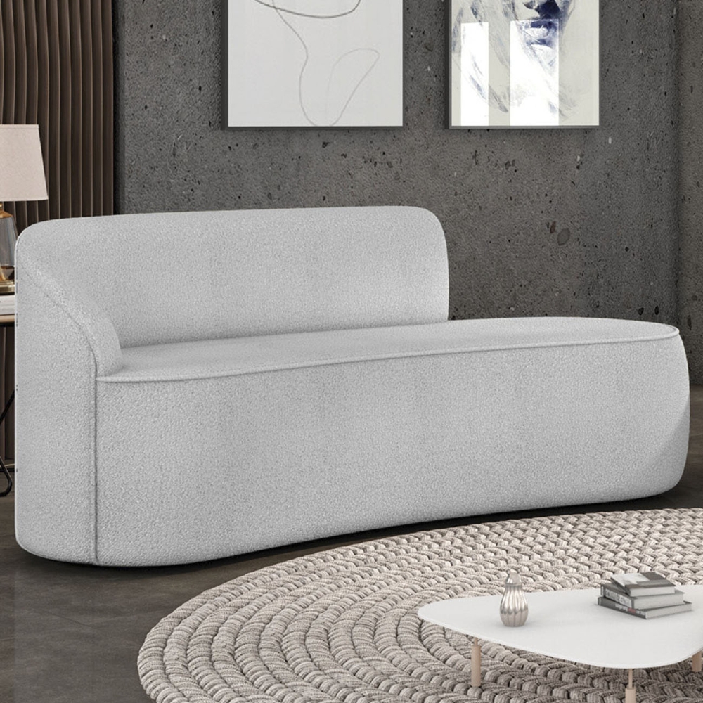 Sofá 2 Lugares Para Sala 140cm Orgânico Wendi Boucle Cinza I01  - Mpozenato