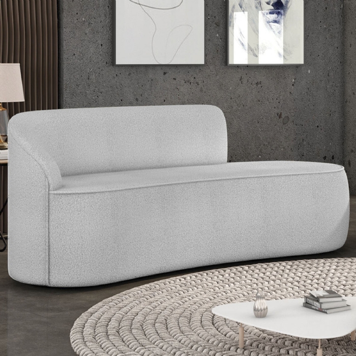 Sofá 2 Lugares Para Sala 140cm Orgânico Wendi Boucle Cinza I01  - Mpozenato