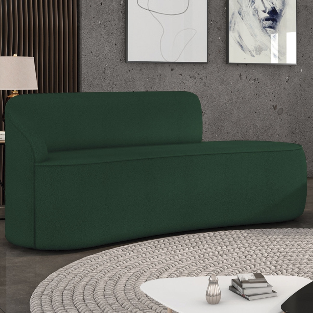 Sofá 3 Lugares Para Sala 180cm Orgânico Wendi Boucle Verde I01  - Mpozenato