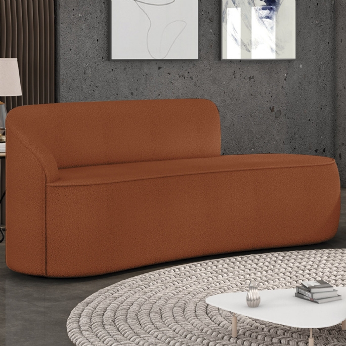 Sofá 2 Lugares Para Sala 140cm Orgânico Wendi Boucle Terracota I01  - Mpozenato