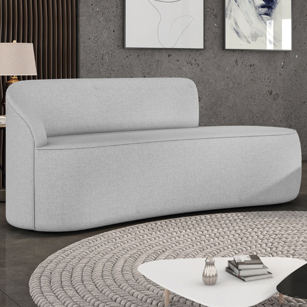 Sofá 2 Lugares Para Sala 140cm Orgânico Wendi Linho Cinza I01  - Mpozenato