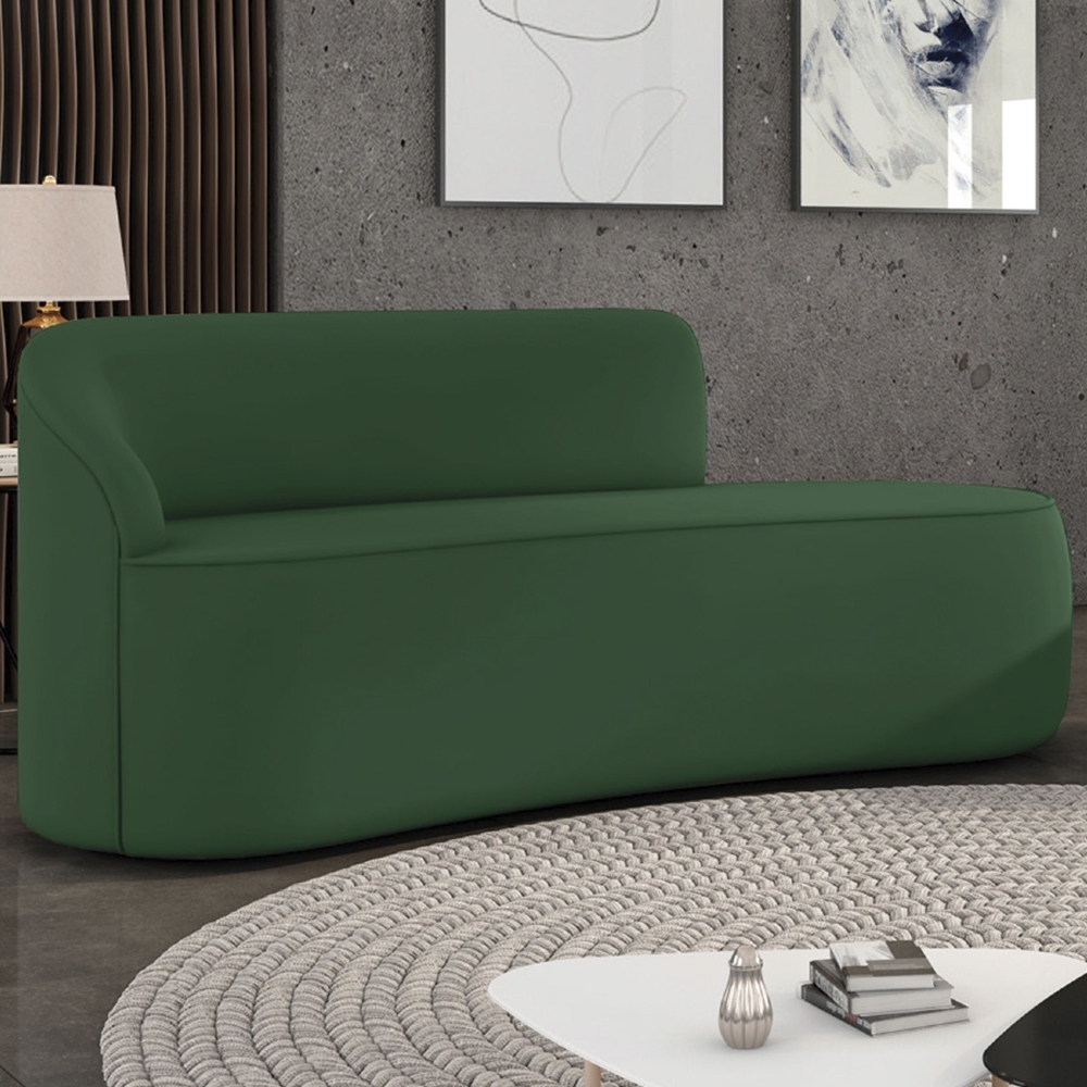 Sofá 2 Lugares Para Sala 140cm Orgânico Wendi Veludo Verde I01  - Mpozenato