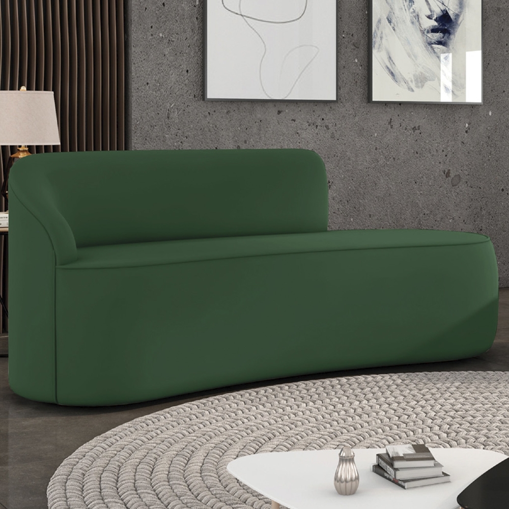 Sofá 3 Lugares Para Sala 180cm Orgânico Wendi Veludo Verde I01  - Mpozenato