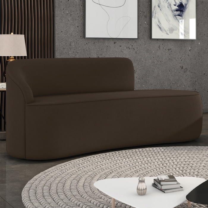 Sofá 2 Lugares Para Sala 140cm Orgânico Wendi Suede Marrom I01  - Mpozenato