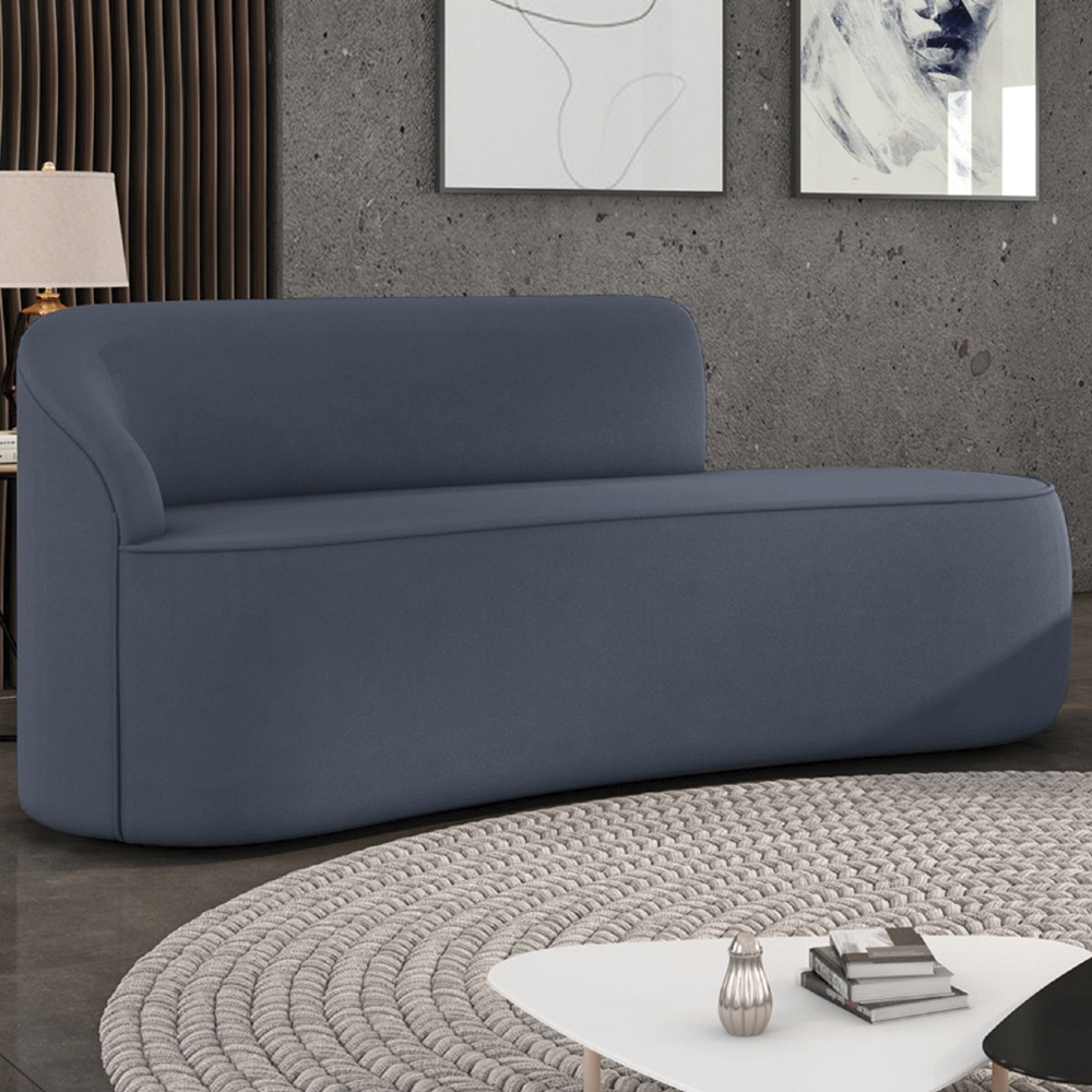 Sofá 2 Lugares Para Sala 140cm Orgânico Wendi Suede Azul Marinho I01  - Mpozenato