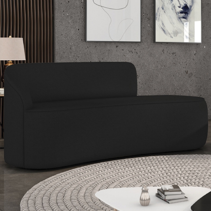 Sofá 3 Lugares Para Sala 180cm Orgânico Wendi Linho Preto I01  - Mpozenato