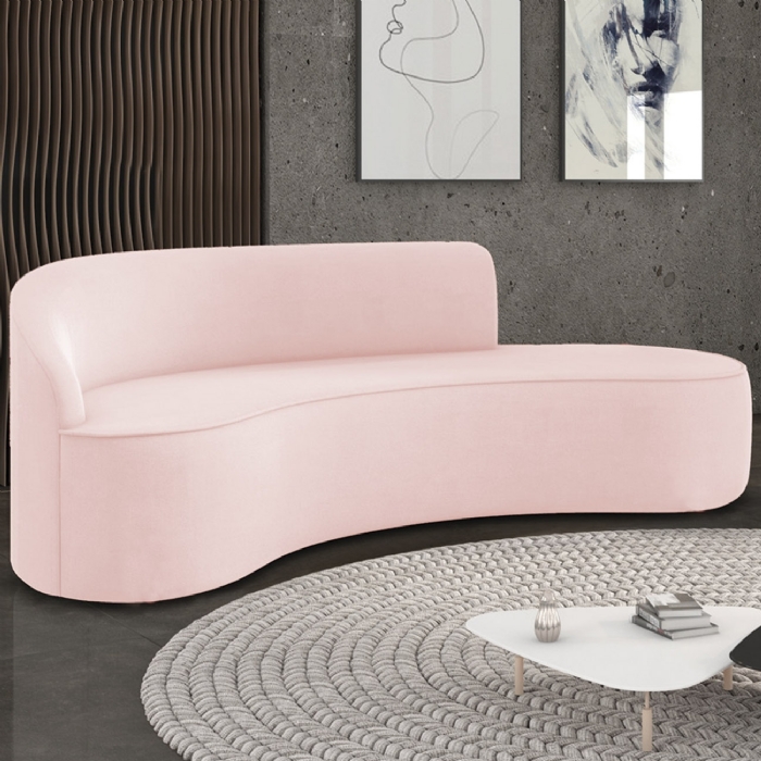 Sofá 4 Lugares Para Sala 220cm Orgânico Wendi Suede Rosa Bebê I01  - Mpozenato
