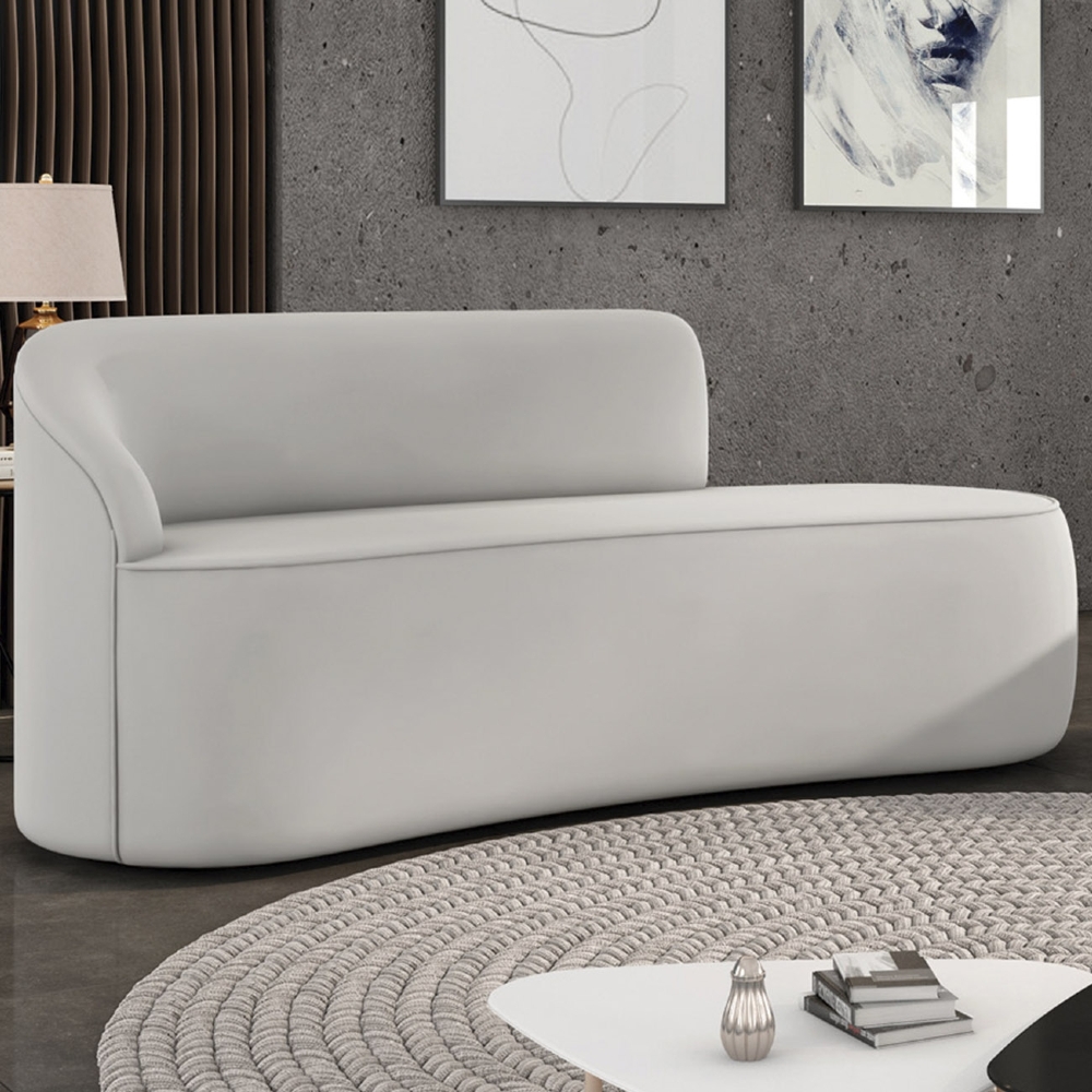 Sofá 3 Lugares Para Sala 180cm Orgânico Wendi Veludo Cinza I01  - Mpozenato