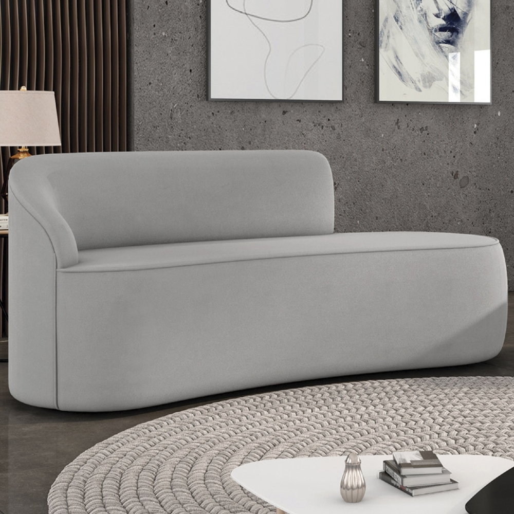 Sofá 3 Lugares Para Sala 180cm Orgânico Wendi Suede Cinza I01  - Mpozenato