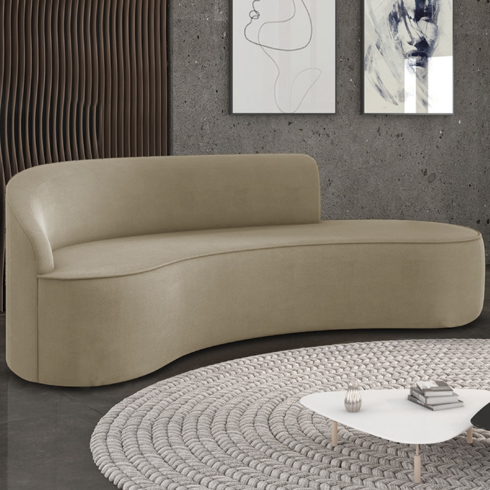 Sofá 4 Lugares Para Sala 220cm Orgânico Wendi Suede Marrom Rt I01  - Mpozenato