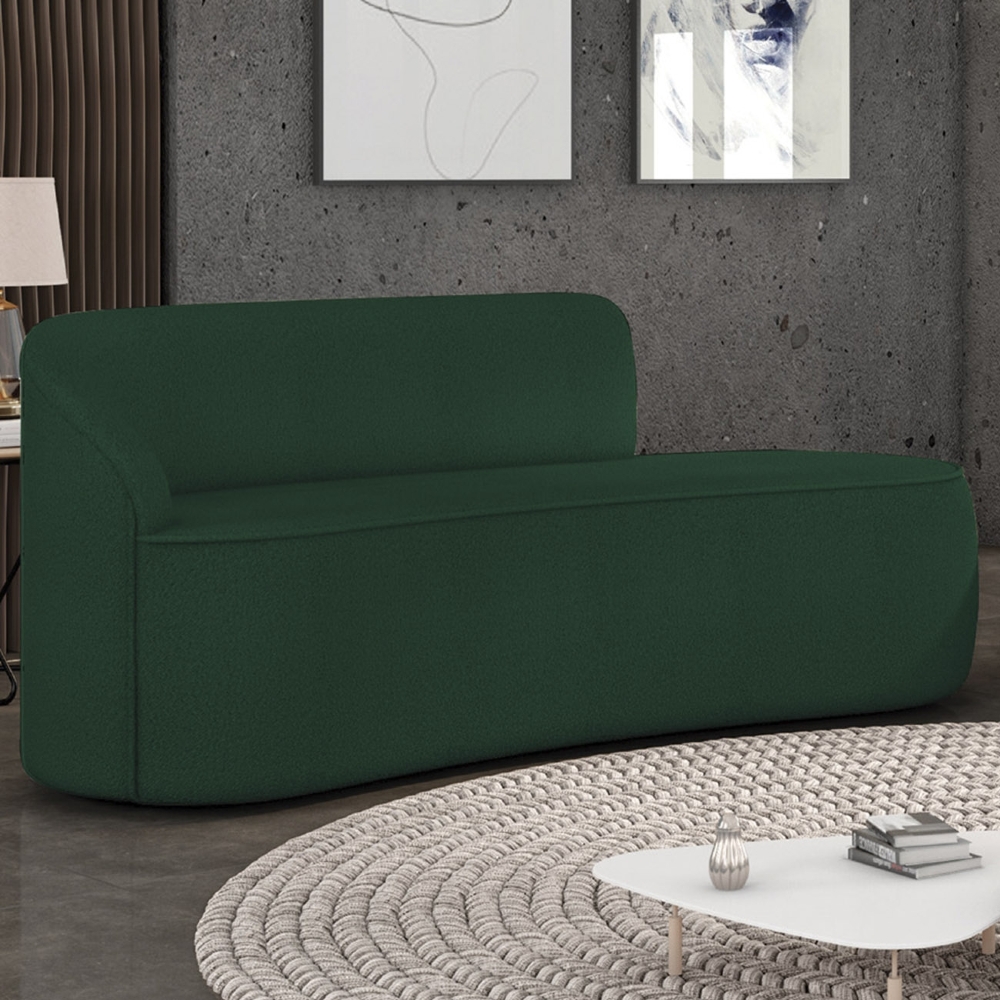 Sofá 2 Lugares Para Sala 140cm Orgânico Wendi Boucle Verde I01  - Mpozenato