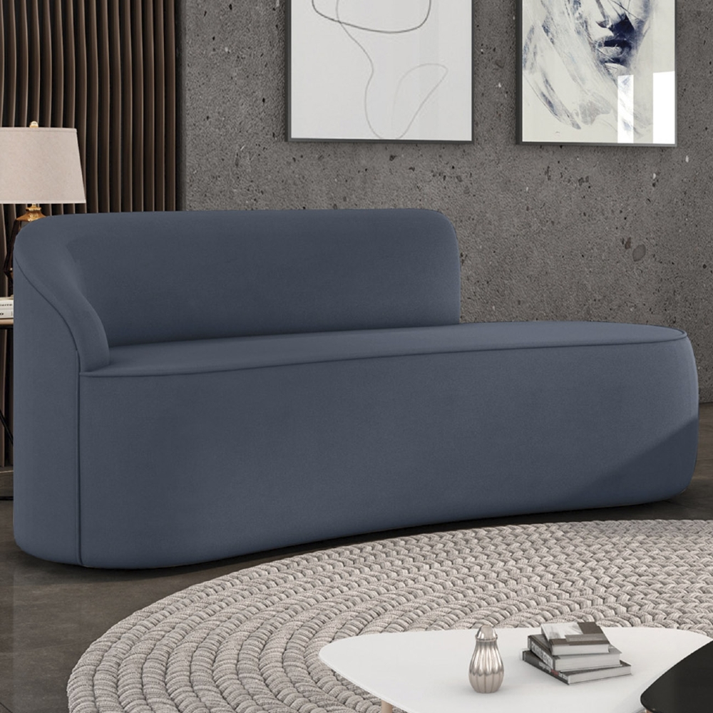 Sofá 3 Lugares Para Sala 180cm Orgânico Wendi Suede Azul Marinho I01  - Mpozenato