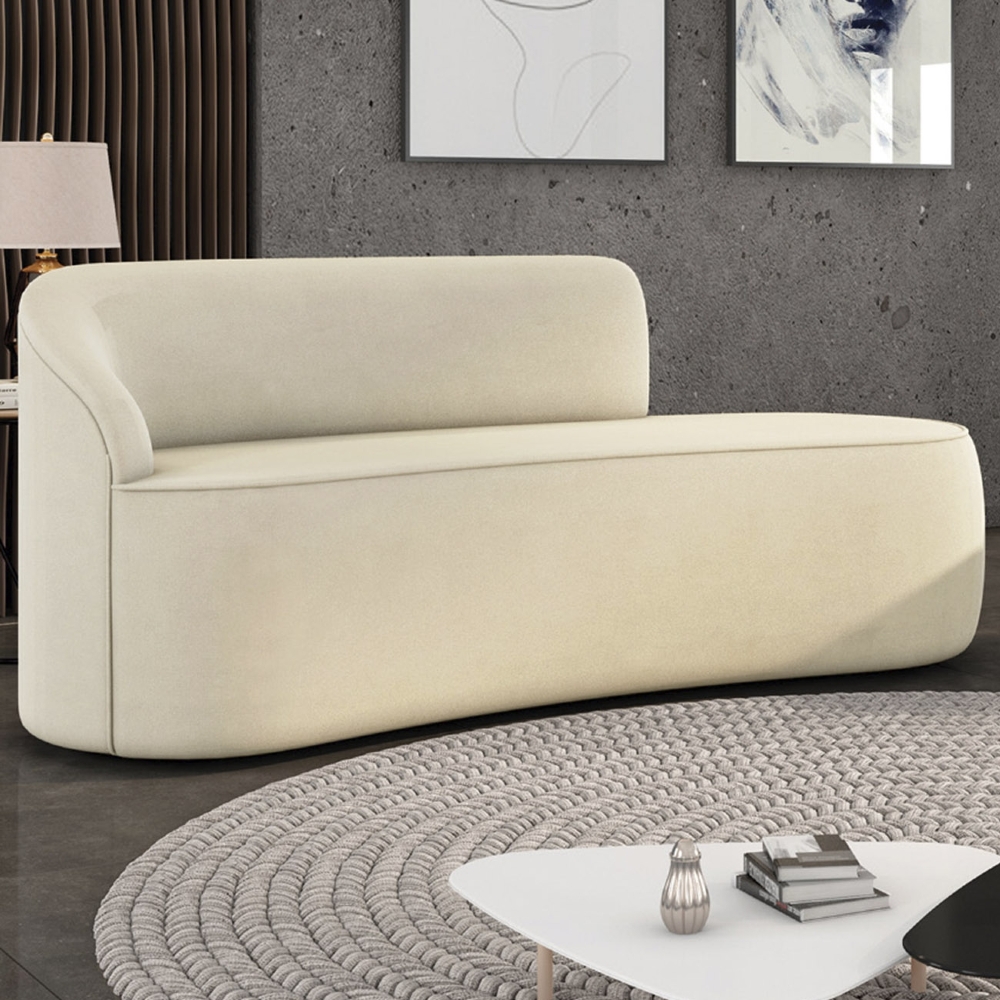 Sofá 2 Lugares Para Sala 140cm Orgânico Wendi Suede Bege I01  - Mpozenato