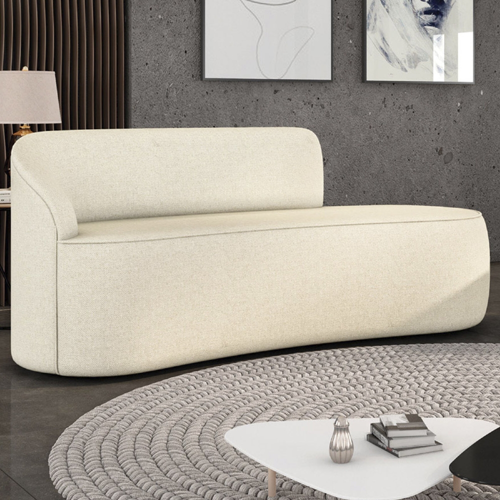 Sofá 2 Lugares Para Sala 140cm Orgânico Wendi Linho Bege I01  - Mpozenato