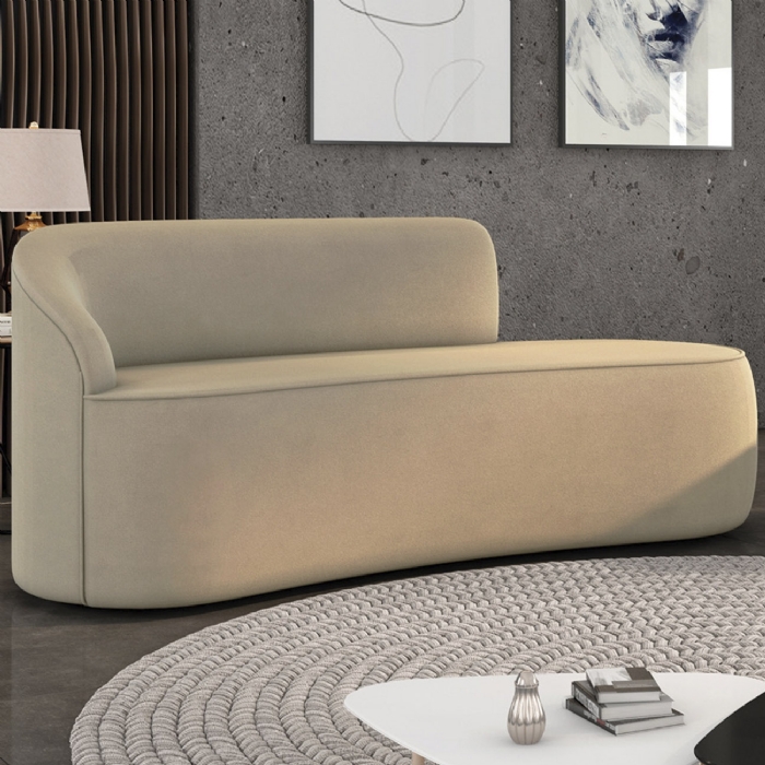 Sofá 3 Lugares Para Sala 180cm Orgânico Wendi Suede Marrom I01  - Mpozenato
