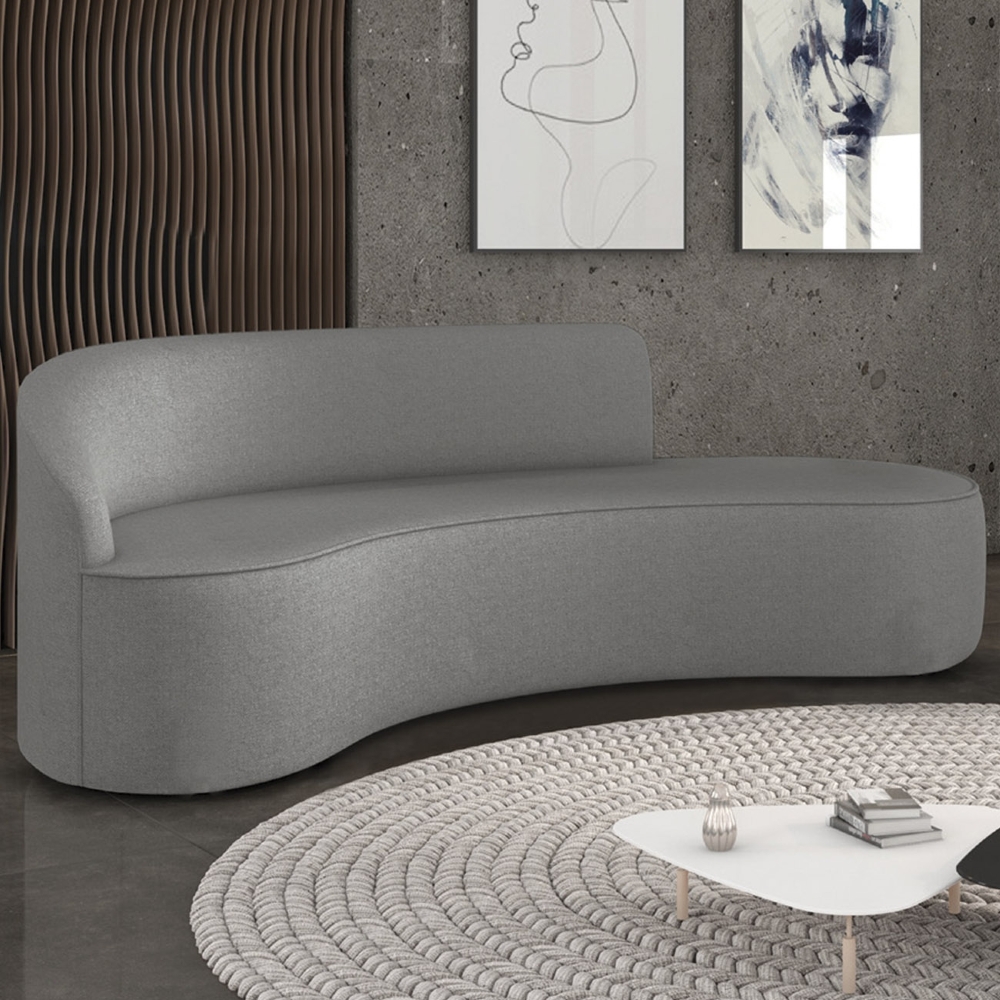 Sofá 4 Lugares Para Sala 220cm Orgânico Wendi Linho Grafite I01  - Mpozenato