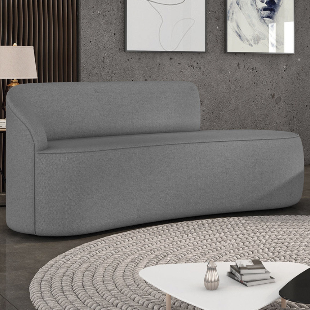 Sofá 2 Lugares Para Sala 140cm Orgânico Wendi Linho Grafite I01  - Mpozenato