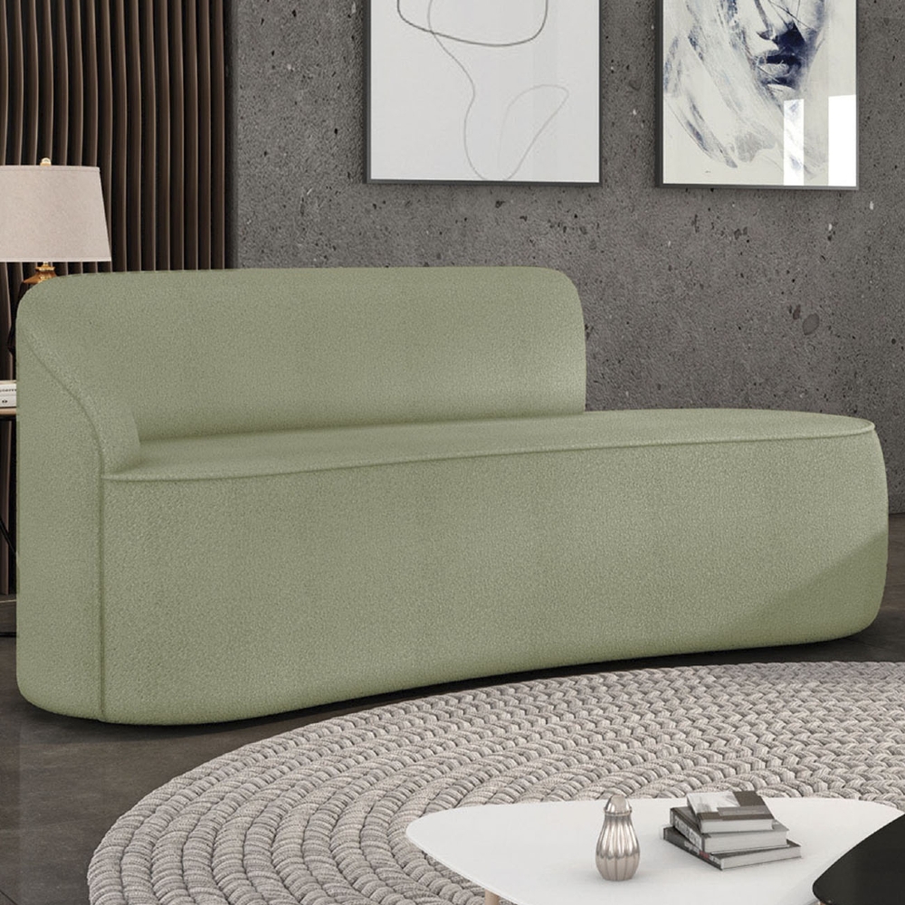 Sofá 3 Lugares Para Sala 180cm Orgânico Wendi Boucle Pistache I01  - Mpozenato