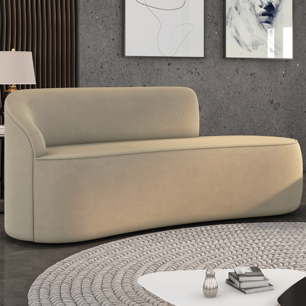 Sofá 3 Lugares Para Sala 180cm Orgânico Wendi Suede Marrom Rt I01  - Mpozenato