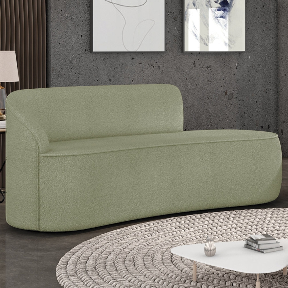 Sofá 2 Lugares Para Sala 140cm Orgânico Wendi Boucle Pistache I01  - Mpozenato