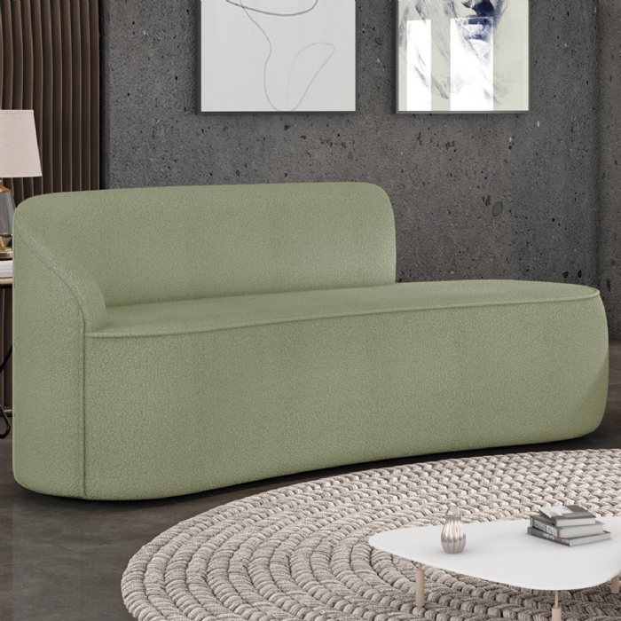 Sofá 2 Lugares Para Sala 140cm Orgânico Wendi Boucle Pistache I01  - Mpozenato