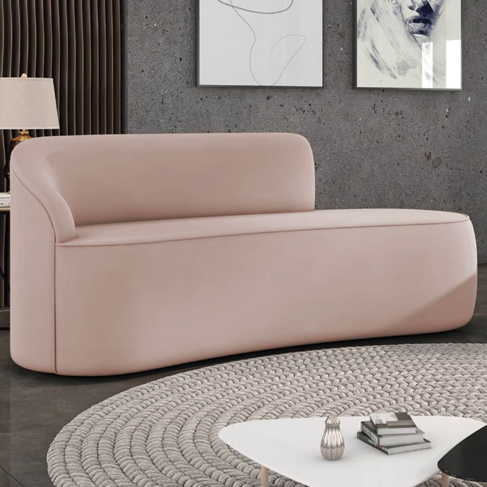 Sofá 2 Lugares Para Sala 140cm Orgânico Wendi Veludo Rose I01  - Mpozenato