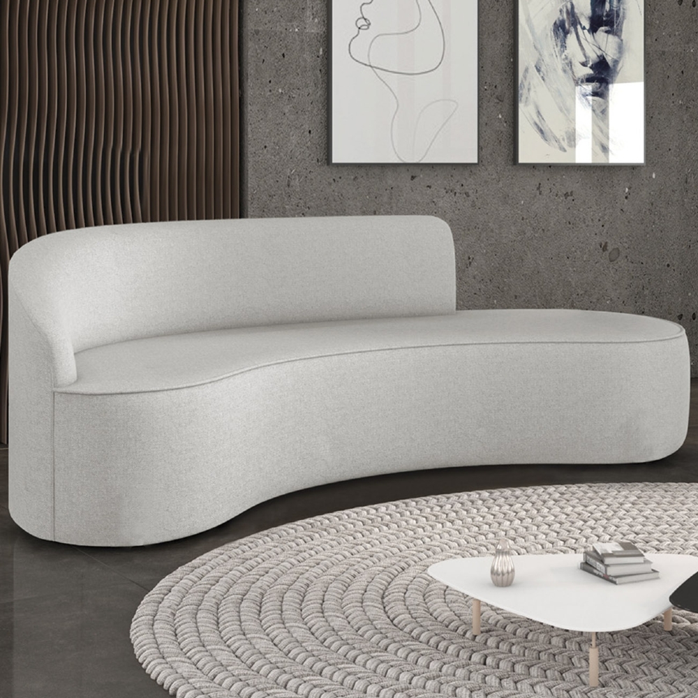 Sofá 4 Lugares Para Sala 220cm Orgânico Wendi Linho Cinza I01  - Mpozenato