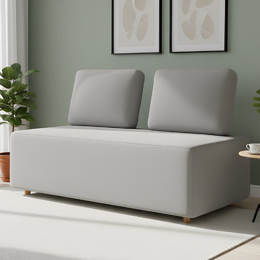 Sofá 2 Lugares 148cm Sala de Estar Rovier Veludo Cinza Z32    - Mpozenato