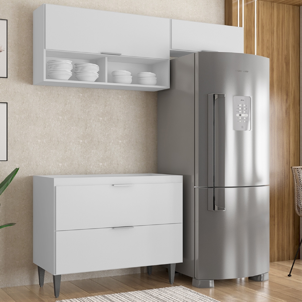 Armário de Cozinha CP03 Para Pia 100cm Pérola Z34 Branco    - Mpozenato